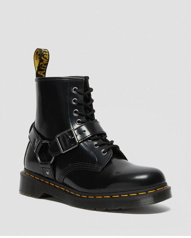 Botas con Cordones Dr Martens 1460 Harness Cuero Mujer Negros | MX 608EBC